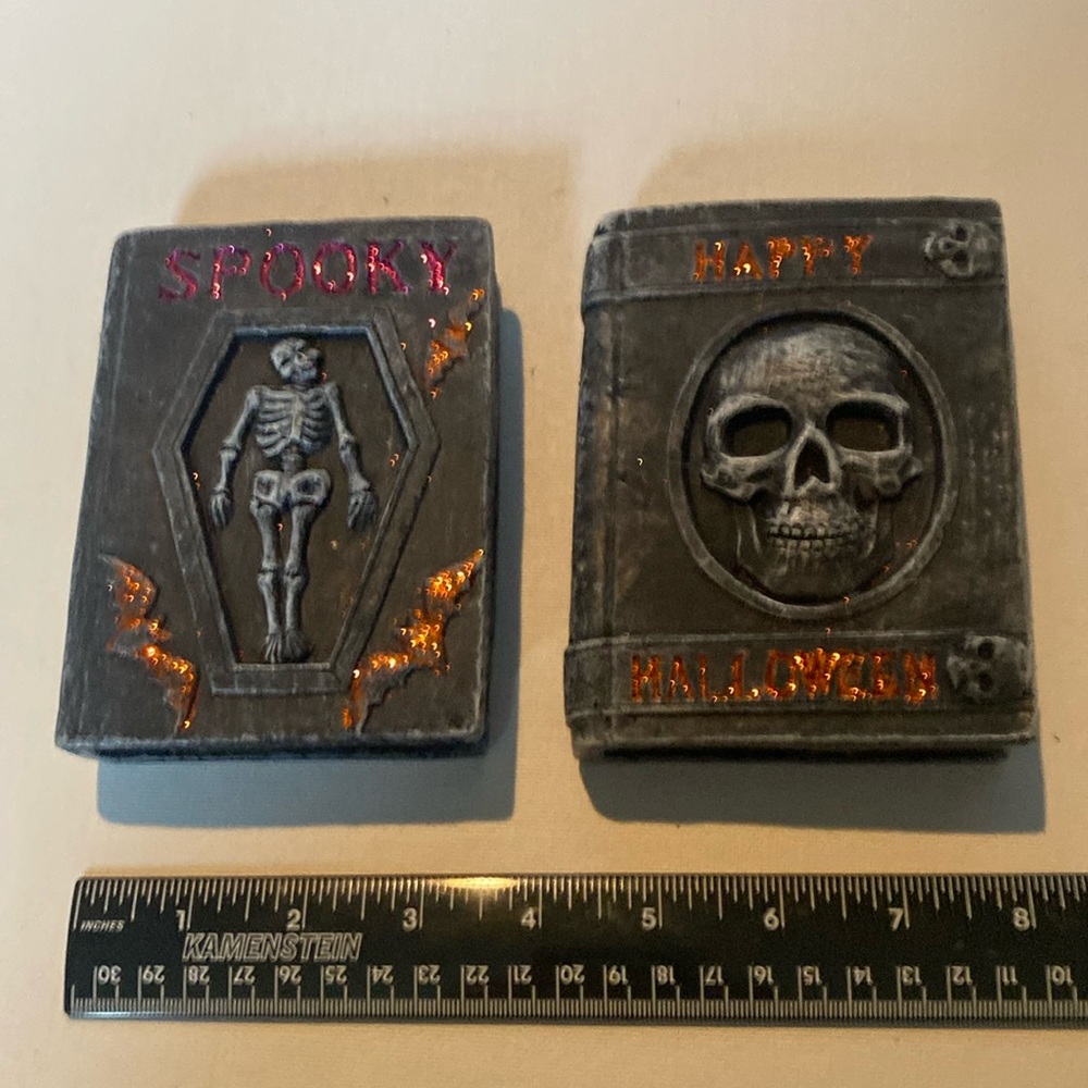 NWT Mock Stone Books, “Spooky” and “Happy Halloween”